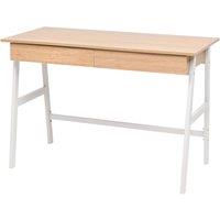Vidaxl Writing Desk 110X55X75 Cm Oak And White, White