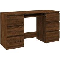 Vidaxl Writing Desk Brown Oak 140X50X77 Cm Engineered Wood, Brown