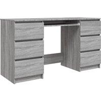 Vidaxl Writing Desk Grey Sonoma 140X50X77 Cm Engineered Wood, Grey