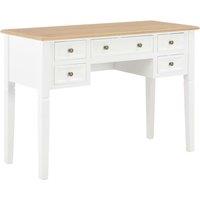 vidaXL Writing Desk White 109.5x45x77.5 cm Wood, White