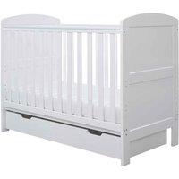 Ickle Bubba Coleby Mini Cot Bed Under Drawer And All Seasons Premium Pocket Sprung Mattress - White, White