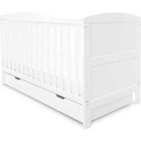 Ickle Bubba Coleby Classic Cot Bed Under Drawer And All Seasons Premium Pocket Sprung Mattress - White, White