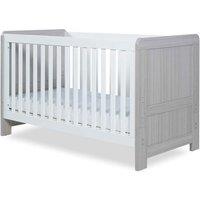 Ickle Bubba Pembrey Cot Bed And All Seasons Premium Pocket Sprung Mattress - Ash Grey & White, Grey