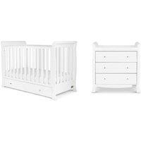 Ickle Bubba Snowdon 4 In 1 Mini 2 Piece Furniture Set And Premium Sprung Mattress - White, White