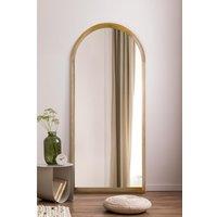 Mirroroutlet Naturalis - Solid Oak Framed Arched Full Length Leaner Wall Mirror 75inch X 33inch 190Cm X 85Cm , Brown