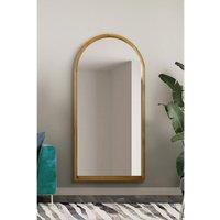 Mirroroutlet Naturalis - Solid Oak Framed Arched Full Length Leaner Wall Mirror 71inch X 35inch 180Cm X 90Cm , Brown