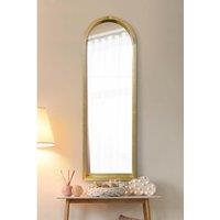 Mirroroutlet Naturalis - Solid Oak Framed Arched Wall Mirror 47inch X 16inch 120Cm X 40Cm , Brown