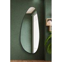 Mirroroutlet Lacuna - Frameless Pebble Pond Wall Mirror 63inch X 26inch 160 X 67Cm , Black