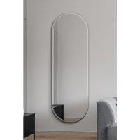 Mirroroutlet Lacuna - Frameless Pebble Pond Wall Mirror 63inch X 22inch 160 X 55Cm , Black