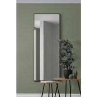 MirrorOutlet The Artus - Black Aluminium Edged Wall Mirror 4Ft11 X 2Ft 150Cm X 60Cm , Black