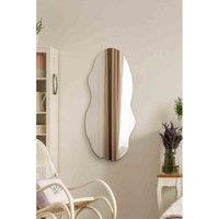 Mirroroutlet Lacuna - Frameless Pebble Pond Wall Mirror 39inch X 18inch 100 X 45Cm , Black