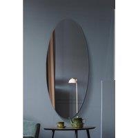Mirroroutlet Ovale - Frameless Oval Wall Mirror 47inch X 20inch 120 X 50Cm , Black
