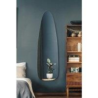 Mirroroutlet Lacuna - Frameless Pond Wall Mirror 61inch X 20inch 155 X 50Cm , Black