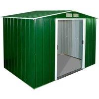 Storemore Sapphire 8x8ft Apex Metal Shed - Green, Green