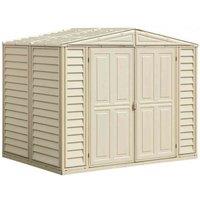 Storemore Saffron 8x5ft Vinyl Garden Shed With Foundation Kit, Cream