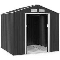 Storemore Lotus Hera Apex Metal Shed Including Foundation Kit - 7 x 6, Grey
