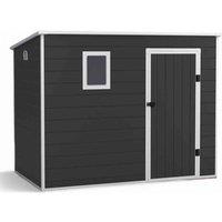Storemore Lotus Oxonia Pent Plastic Shed Dark Grey With Floor - 8 x 5, Grey