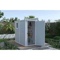 Storemore Lotus Veritas 6ftx4ft Lean To Plastic Shed Light Grey With Floor - 6 x 4, Grey