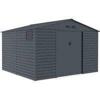 Storemore Lotus Hypnos Apex Metal Shed - 11x10.5ft Grey, Grey