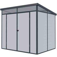 Storemore Lotus Canto Pent Plastic Shed - 8x6 Grey, Grey