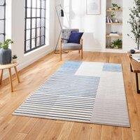 Think Rugs Apollo Grey/Navy Rectangle 080 x 150cm Polypropylene Modern Linear 2681, Grey
