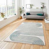 Think Rugs Apollo Grey/Green Rectangle 160 x 220cm Polypropylene Modern Linear 2683, Grey