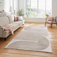 Think Rugs Apollo Grey/Rose Rectangle 080 x 150cm Polypropylene Modern Linear 2683, Grey