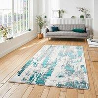 Think Rugs Apollo Grey/Green Rectangle 080 x 150cm Polypropylene Modern Abstract GR579, Grey