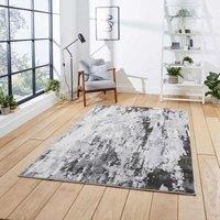 Think Rugs Apollo Grey/Gold Rectangle 160 x 220cm Polypropylene Modern Abstract GR580, Grey