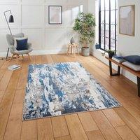 Think Rugs Apollo Grey/Navy Rectangle 080 x 150cm Polypropylene Modern Abstract GR580, Grey