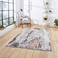 Think Rugs Apollo Grey/Rose Rectangle 080 x 150cm Polypropylene Modern Abstract GR580, Grey