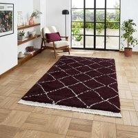Think Rugs Boho Purple Runner 60 x 230cm Polypropylene Berber 5413, Purple