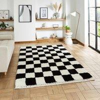 Think Rugs Super Teddy Jewel Green Rectangle 080 x 150cm Polyester Plain Shaggy, Black
