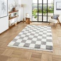 Think Rugs Whisper Beige/Brown Rectangle 152 x 230cm Polyester Modern H1065, Grey