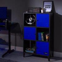 XRocker Meshtek Tall 6 Cube Unit Storage Unit Blue And Black, Black