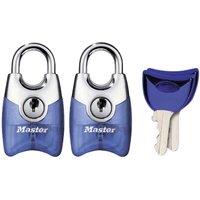 Master Lock 4630EURTAST Pack Of 2 Fusion Padlocks With Key And Shrouded Shackle Random Colour 4.4 X 2 X 1.4Cm