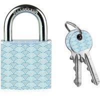 Master Lock 3430EURDWAVE Indoor Keyed Patterned Padlock 5.3 X 3.2 X 1.5 Cm, Blue