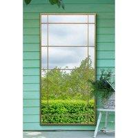 Mirroroutlet Tabula - Gold Metal Framed Window Wall Leaner Garden Mirror 71'' x 35'' (180cm x 90cm), Gold