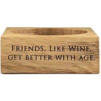 Selbrae House Oak Wine Bottle Coaster - Wine, Brown