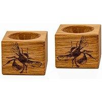 Selbrae House Set Of 2 Oak Egg Cups - Bee, Brown