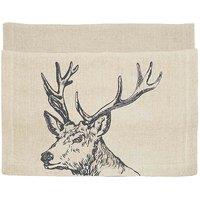 Selbrae House Cotton Linen Table Runner 50 X 140Cm - Stag, White