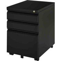 Vinsetto 3 Drawer Vertical File Cabinet Lockable Metal Filling Cabinet Black, Black