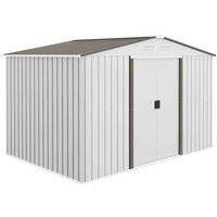 Outsunny 9 X 6Ft Galvanised Garden Storage Shed With Sliding Door Silver, Silver