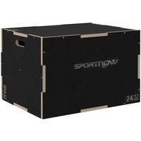 Sportnow 51 61 76Cm Plyometric Jump Box Wooden Plyo Box For Home Gym, Black