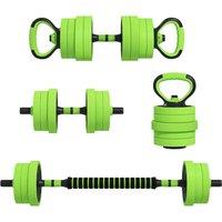 Sportnow Weight Dumbbells Set Barbell Kettlebell Push Up Stand 40Kg, Green