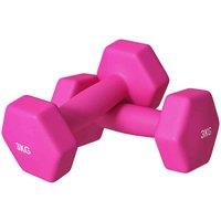 Sportnow Set Of 2 Hexagonal Dumbbells Weights Pair 2 X 3Kg Pink, Pink