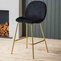 Crossland Grove Bury Stool Black Velvet 2Pk