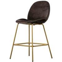 Crossland Grove Bury Stool Chocolate Brown Velvet 2Pk