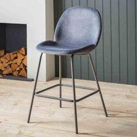 Crossland Grove Bury Stool Dark Grey Velvet 2Pk