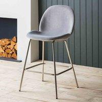 Crossland Grove Bury Stool Light Grey Velvet 2Pk